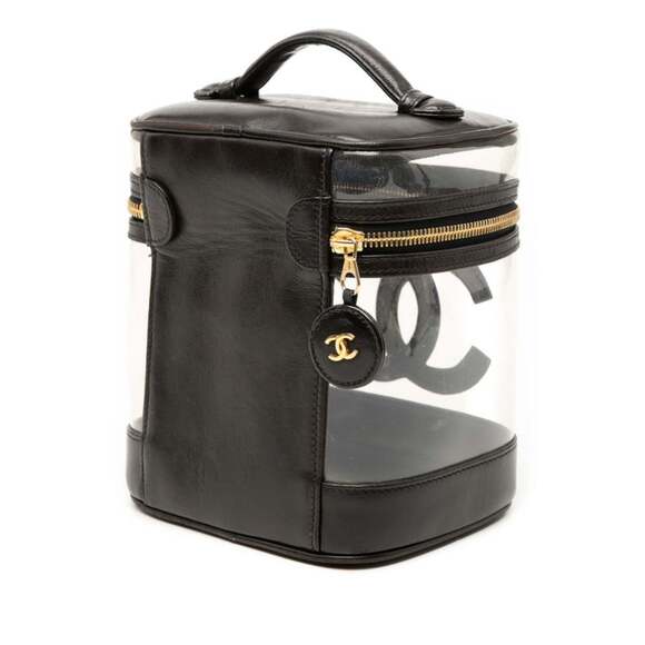 CHANEL Black Leather Logo Vanity Bag - Picture 2 of 7